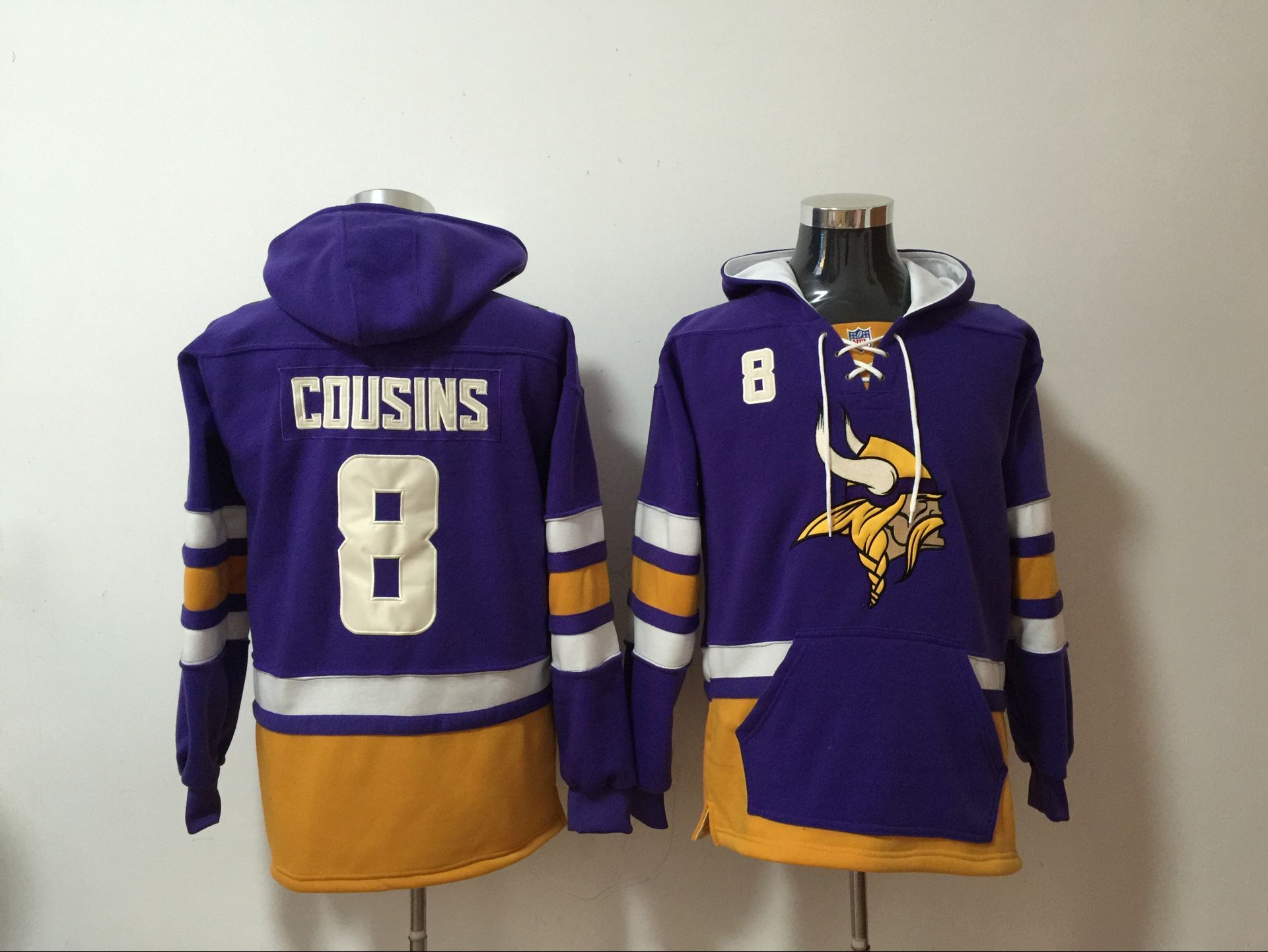 Men NFL Nike Minnesota Vikings #8 Cousins purple Sweatshirts->nfl sweatshirts->Sports Accessory